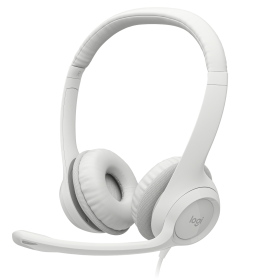 Logitech H390 Rose Computer Stereo USB Headset - Off White