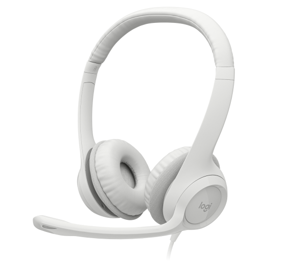 Logitech H390 Rose Computer Stereo USB Headset - Off White